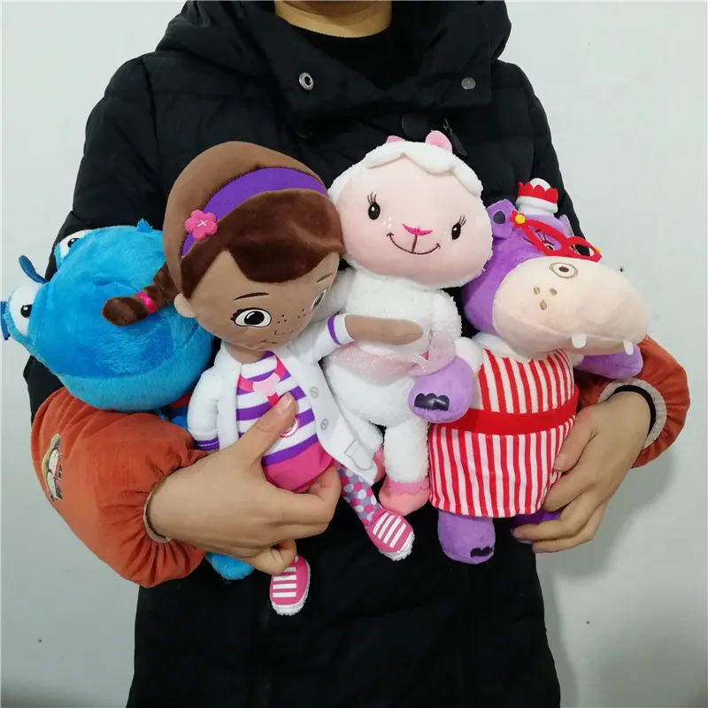 4 pièces Doc docteur fille en peluche ensemble de jouets Dottie hippopotame Lambie mouton Dragon doux peluche poupées LJ2009029321319