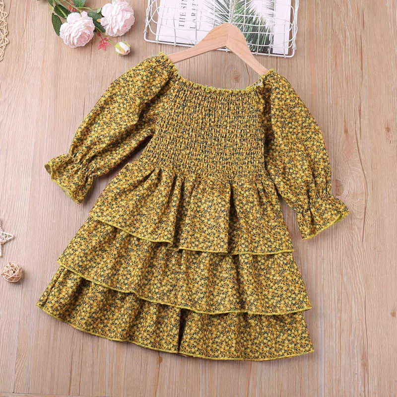 Humor Urso Meninas Vestido Bebê Bonito Bottom Ruffles Dot Princesa Moda Crianças Crianças Roupas 211231