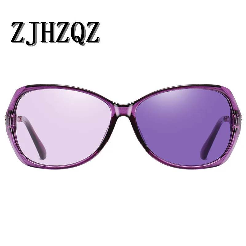 Lunettes de soleil pochromatiques polarisées surdimensionnées pour femmes, pilote, noir, rose, violet, marron, changement de couleur, lentille caméléon 9004539