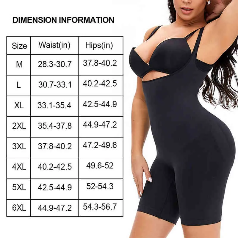 Body modellante da donna Body modellante Butt Lifter Modellante Pantaloni a metà coscia Controllo pancia Supporto toracico Body Shaper Miglioramento 220125