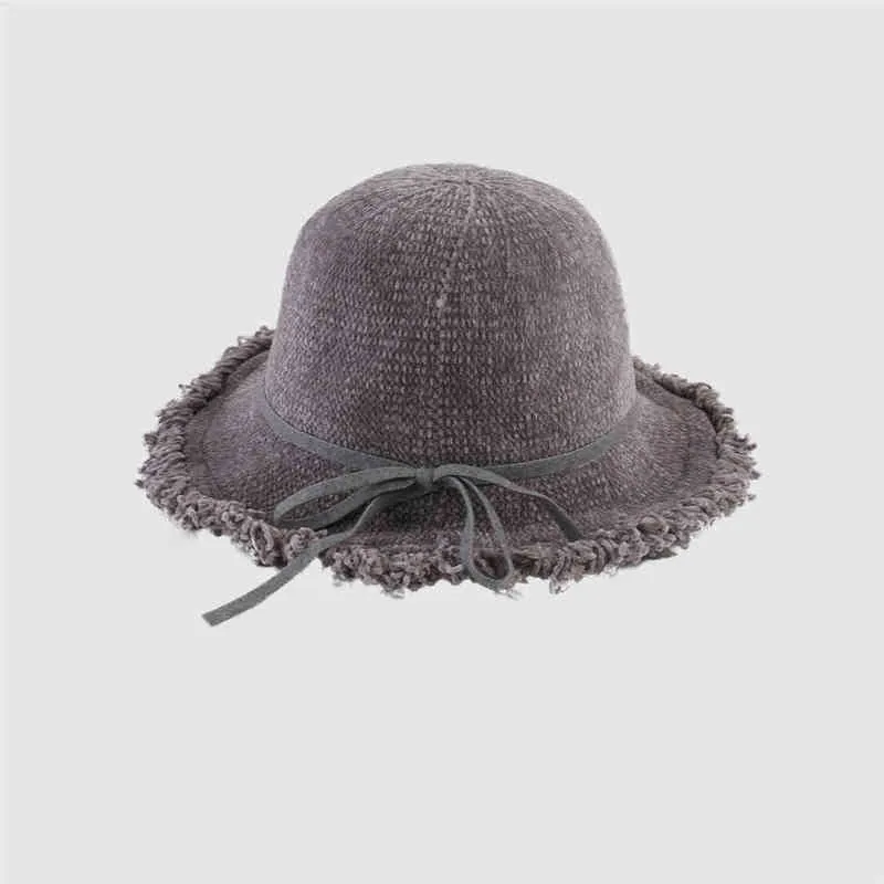 LDSLYJR 2021 hiver coton couleur unie seau chapeau pêcheur chapeau voyage en plein air chapeau mode joker chaud pour hommes et femmes 71 G220311