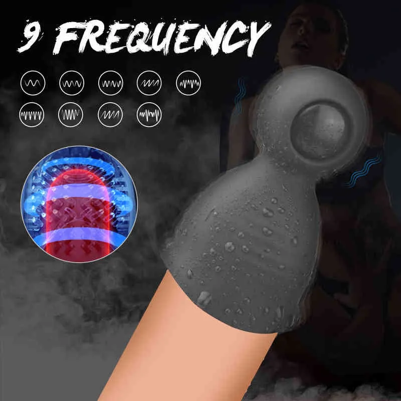 NXY Vibrators Male Masturbator Cup Glans Massage for Men Penis Delay Lasting Trainer Penis Stimulate 9 Speeds Erotic Sex Toy for Male Sex Shop 0104