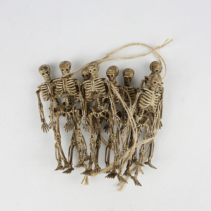 intéressant squelette de Noël accessoire en plastique réaliste os humains crâne figurine pour horreur Halloween fête décoration Y201006