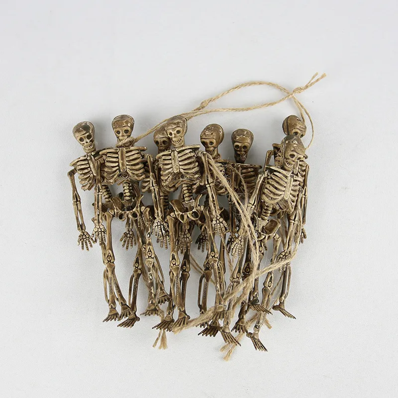 8ps Interessante scheletro Christmas Prop plastica di plastica Lifele Human Bones Figurina la decorazione di Halloween Halloween Y2010062634334