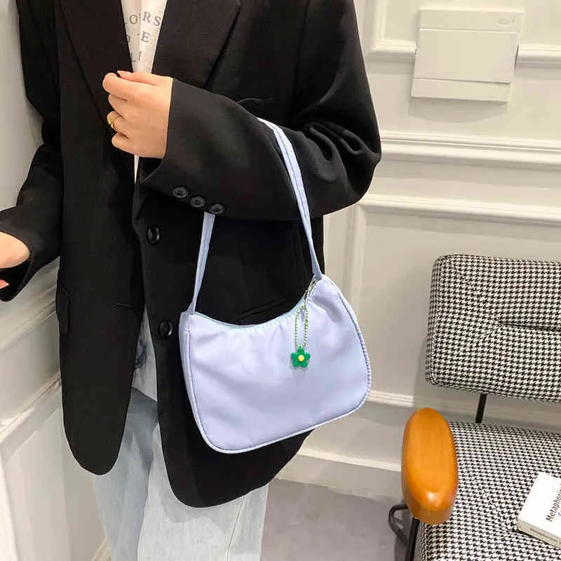 Sacs à provisions Bolso Pequeo De Nailon Para Mujer Bolsa Hombro Con Axila Marca Verano 220303