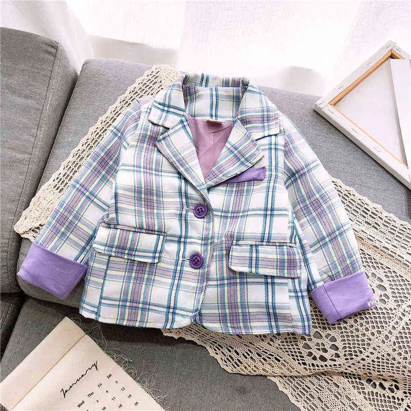 Gooporson outono crianças roupas meninas moda coreano xadrez coatpleated saia cute crianças roupas de vestuário conjunto de roupas g220310