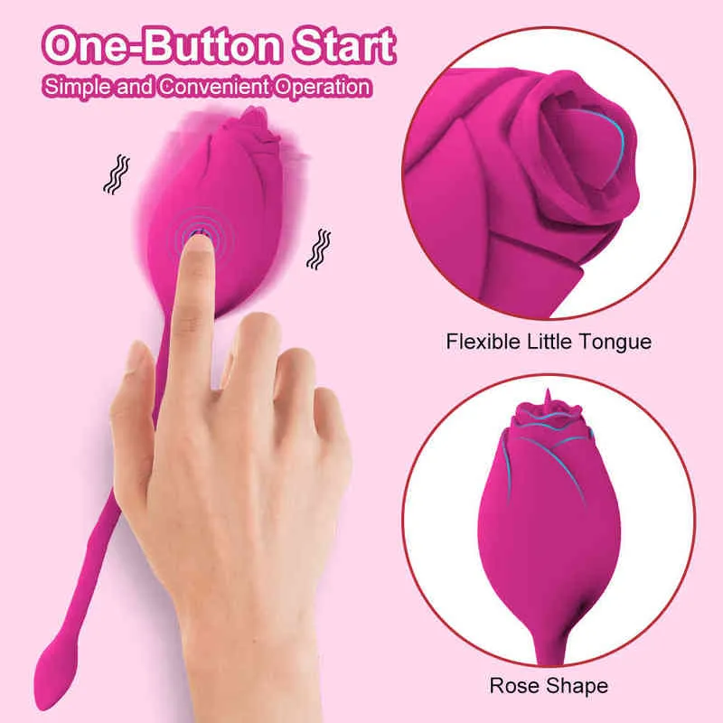 NXYバイブレーターVibrador Inalmbrico de Rosa Para Mujer Juguete Femenino Lamer La Lengua Simulador Punto G Bola Goginal Huevo Amor Juguetes 0408