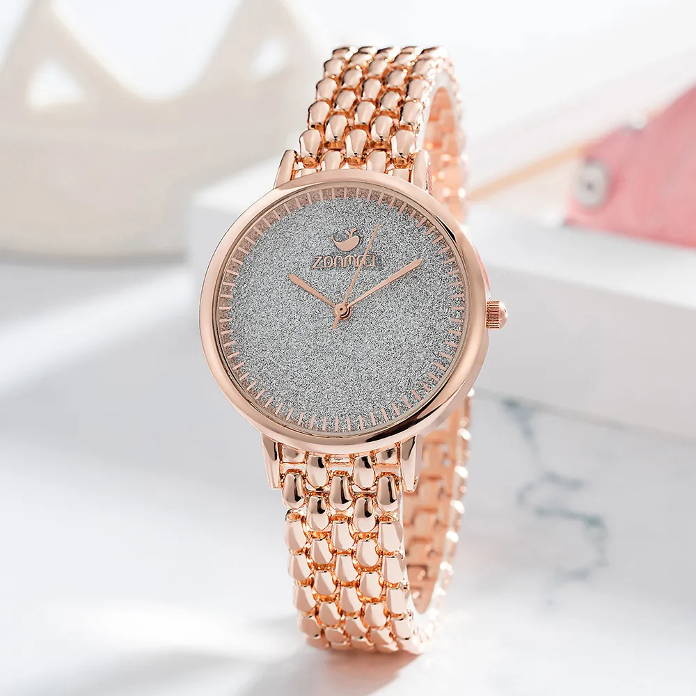 ZONMFEI Merk horloge Prachtige Frosted Sky Star Stalen Band Vrouwen Horloge Set Diamanten Armband Horloges Combinatie 3 Stuks Sets257G