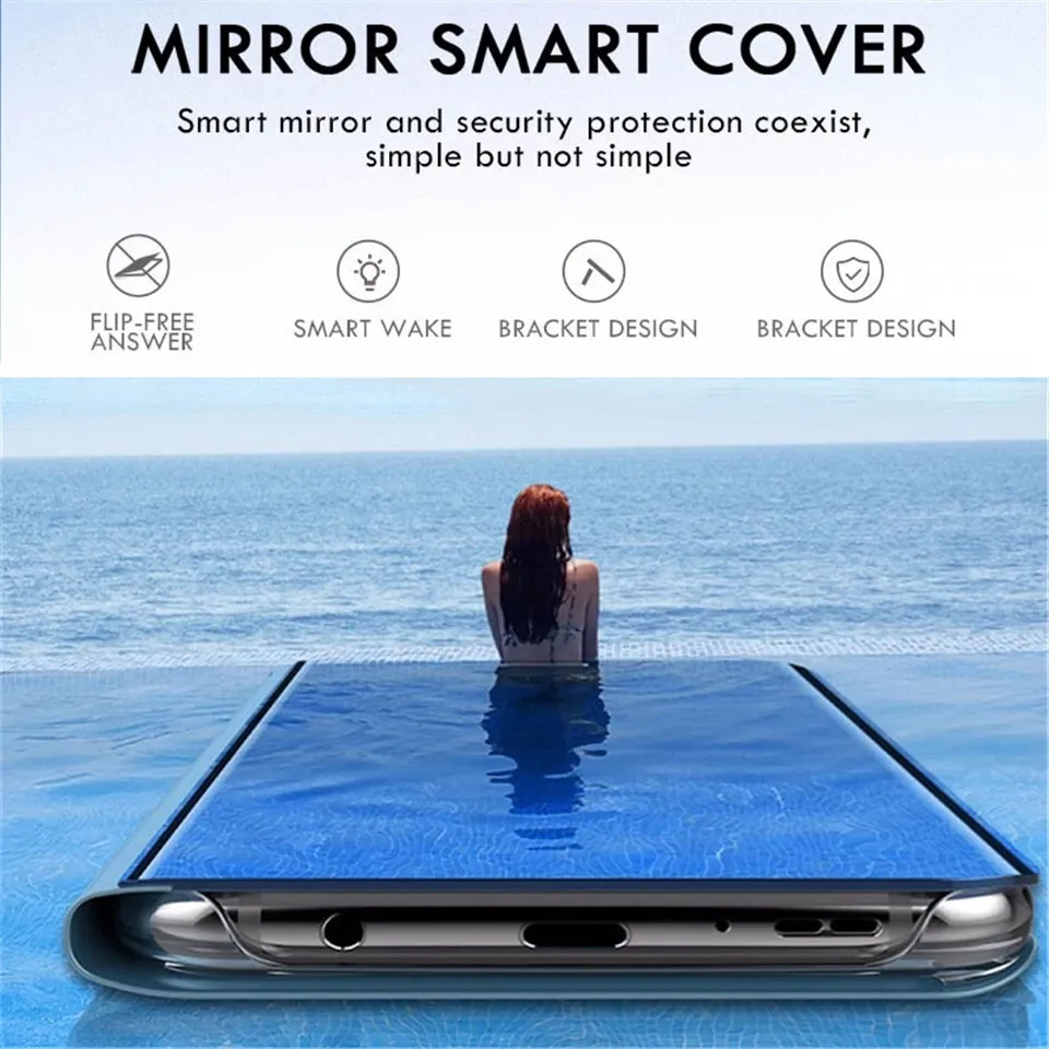 Smart Specchio di Vibrazione Casse Del Telefono Huawei P40 P20 P30 Lite Pro Y7 Y6 Y9 P Smart 2019 Mate 40 30 Honor 20 10 8A 8X 10i 9X Copertura