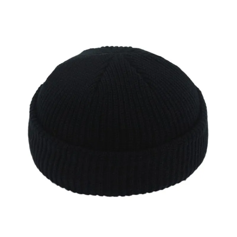 Gorro do crânio Caps de chapéus sem abastecimento Hip Hop Hop Skullcap Knit Hat Men Men Homens ACRYLIC unissex Casual Solid Pumpkin Portable 2104
