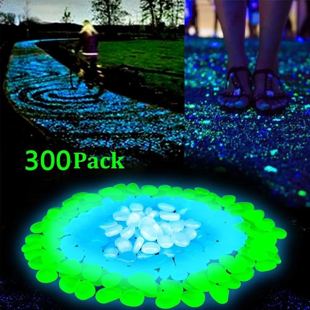 300st Pebbles Lysande sten trädgårdsskötsel dekorativ fiskbehållare landskapsarkitektur konstgjord y200917
