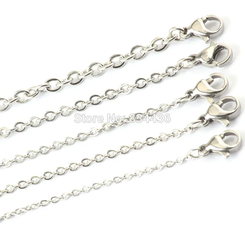 100 stuks van 12 mm 15 mm 2 mm 25 mm 3 mm 4 mm 316L roestvrijstalen kabel ketting hanger kettingen mannen vrouwen dame diy sieraden geheel 201259865