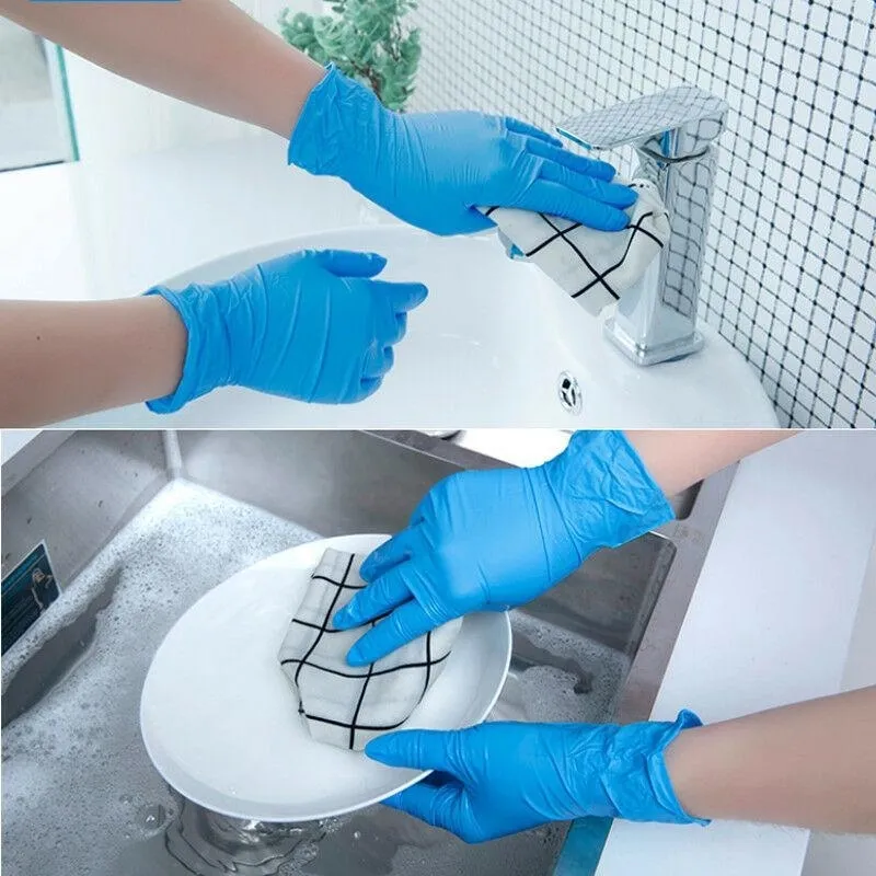 Avec boîte gants en nitrile noir / gants de sécurité de travail jetables de qualité alimentaire pour le nettoyage des gants en nitril sans poudre S M L 201021