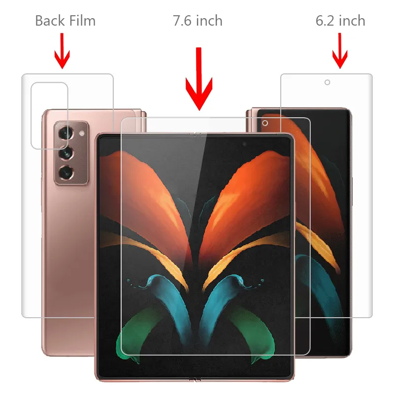 Защитные пленки 4 в 1 для Samsung Galaxy Z Fold 2, гидравлическая пленка, защитное стекло для объектива передней и задней камеры3748508