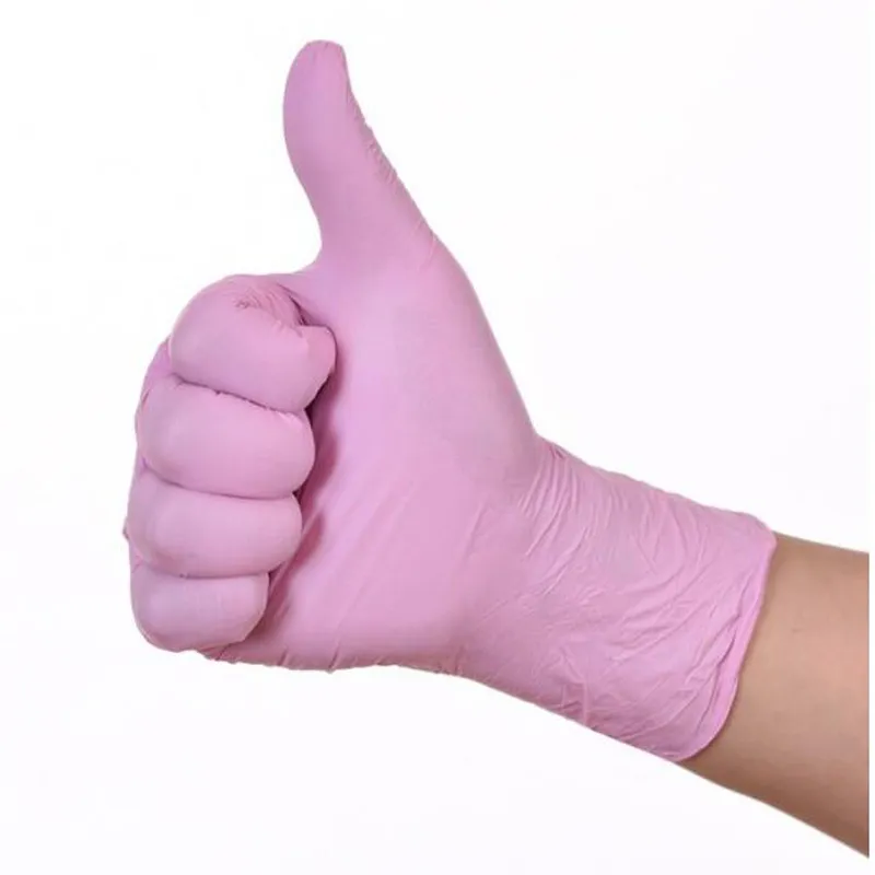 Disposable dingqing pink rubber latex gloves dental beauty catering oil-proof experimental food gloves acid and alkali resistant 2307m