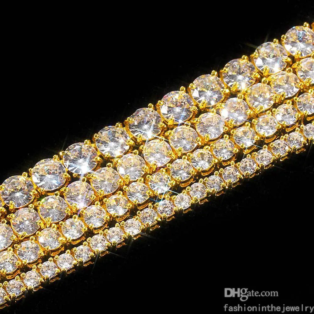 Tennisarmband Designer Luxusschmuck Gold Platin Diamant Männer Party Geschenk 3 4 5 6 mm 7 8 Zoll Modearmbänder für Frauen Jewel290Z