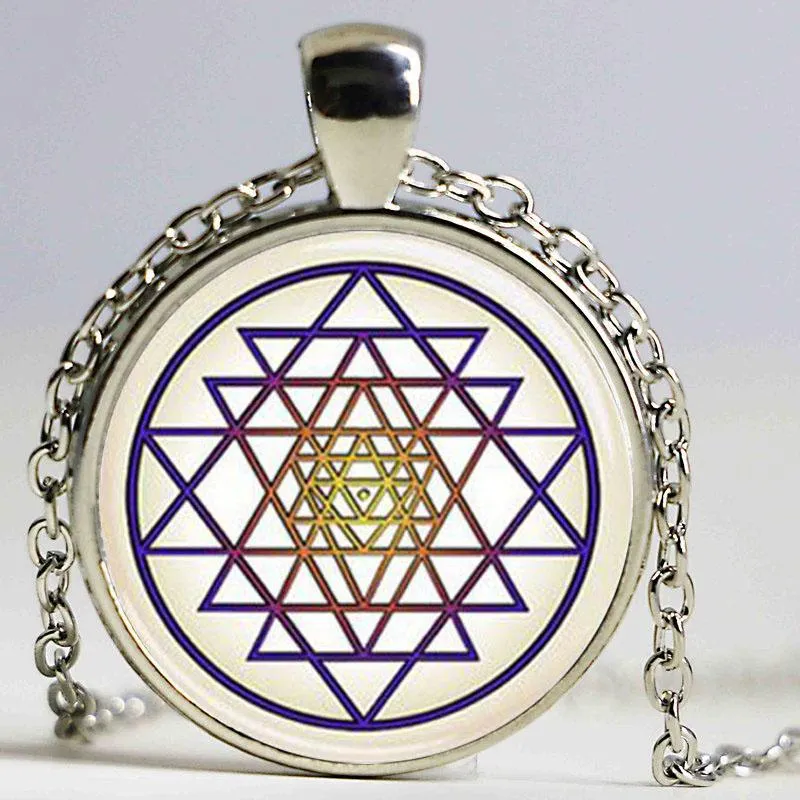 Drop moda budista sri yantra colar de pingente geometria sagrada jóias sri yantra jóias inteiras12232