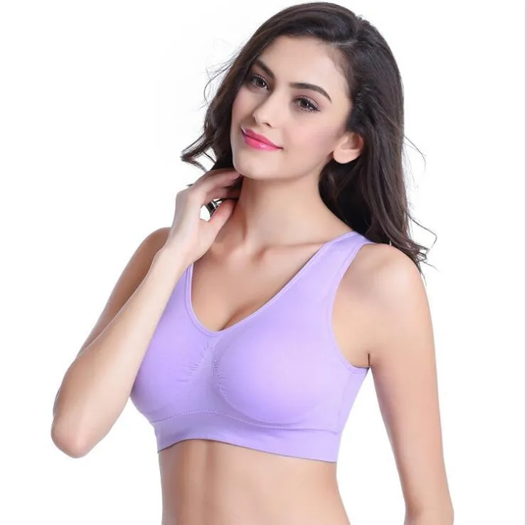 7 farben Frauen Yoga Sport Bh Fitness Lauf Weste schlaf Unterwäsche Gepolsterte Crop Tops Unterwäsche Keine Wirerim Weibliche gym top bhs T200601