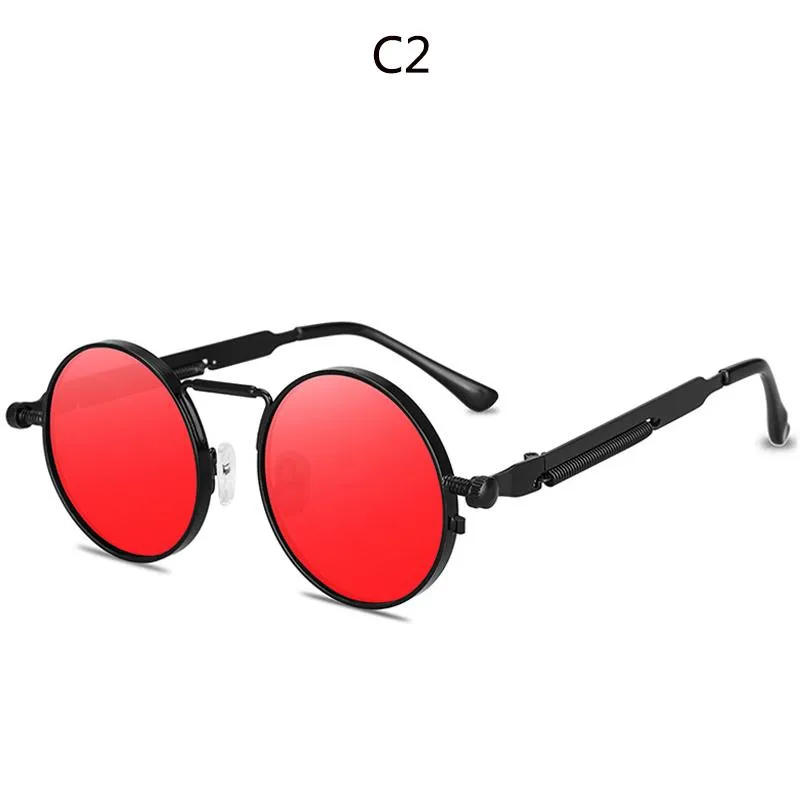 Солнцезащитные очки MCLEXN круглые металлические стимпанк мужские и женские модные очки брендовые дизайнерские ретро винтажные UV4001318v