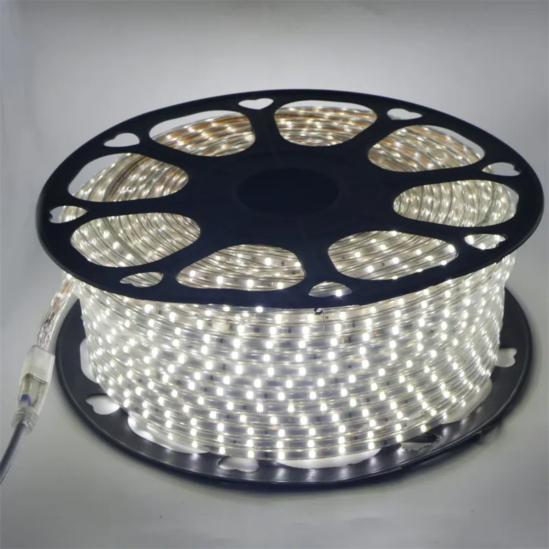 100m Roll SMD 2835 Led Strip Licht 220V 60leds m Tiras Flexibele Tape Verlichting Waterdicht Zuiver wit Warm Wit Brighter308i