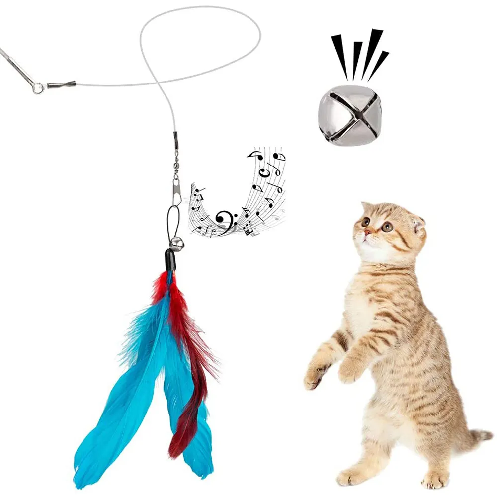 / Set Teaser Cat Catcher rétractable pôle de pêche baguette tige plume jouet, idéal pour chaton chien exercice LJ200826