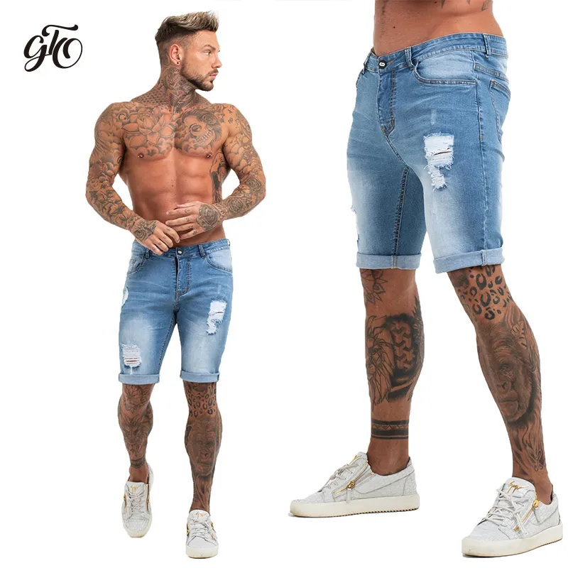 Shorts pour hommes Fitness Denim Shorts noir taille haute déchiré été Jeans Shorts pour hommes marque grande taille décontracté Streetwear dk03 LJ2009295r