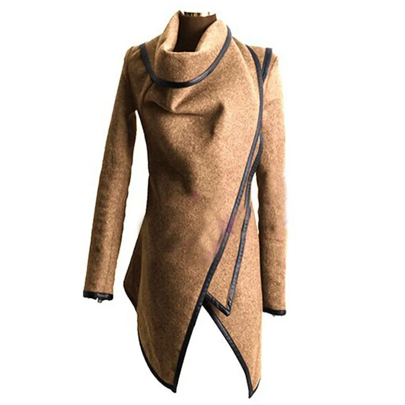 Kobiety nieregularne z kapturem zamek błyskawiczny Zimowa bluza długa bluzy z kapturem ciepła kurtka płaszcz Sudadera Mujer S3xl 201202