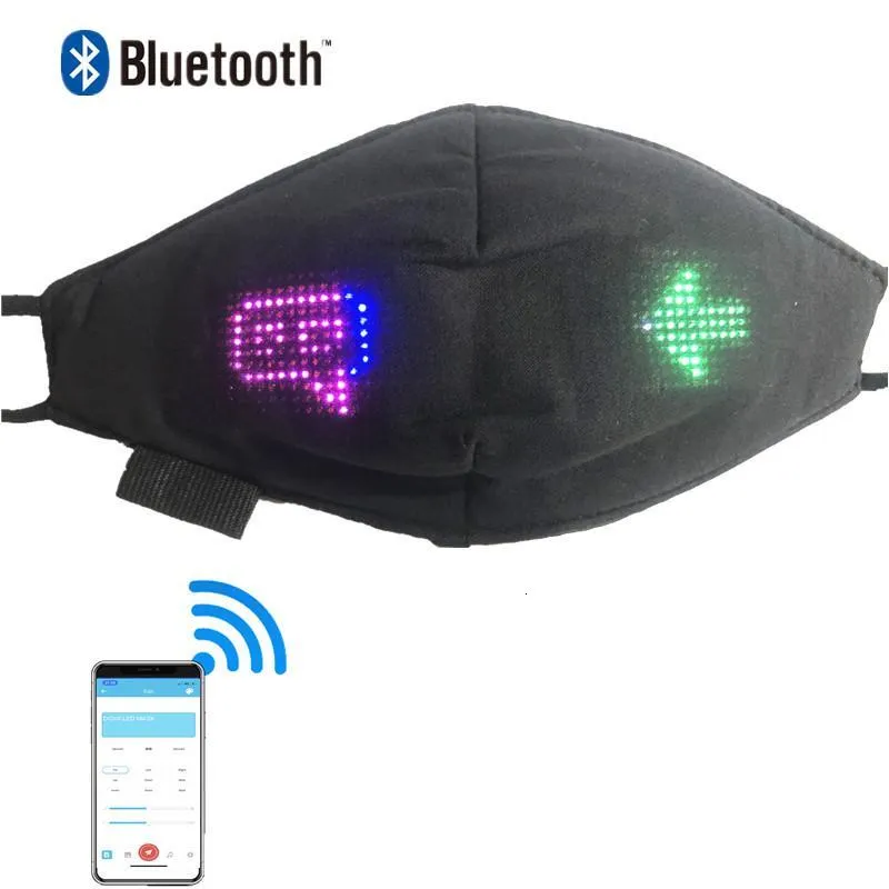 Bluetooth Programlanabilir Ayarlanmalı LED Ekran Yüzü Unisex Müzik Partisi Noel Cadılar Bayramı Aydınlatma Maskesi 1SJM259T
