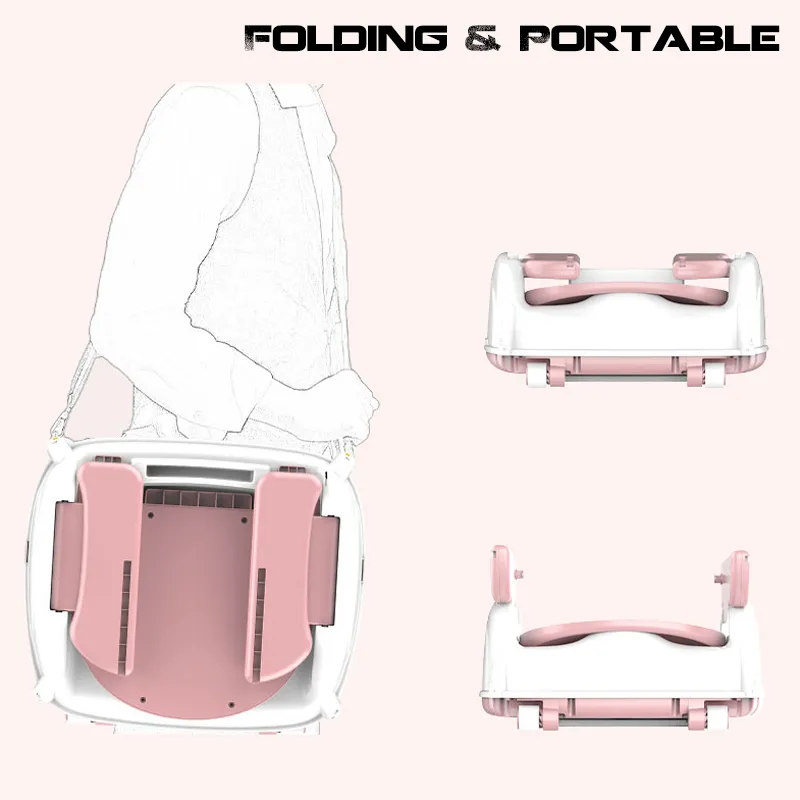 2In1 plateau réglable pliable Portable enfants bébé chaise haute Portable multifonctionnel manger chaise avec roues de siège 636 mois L9994021