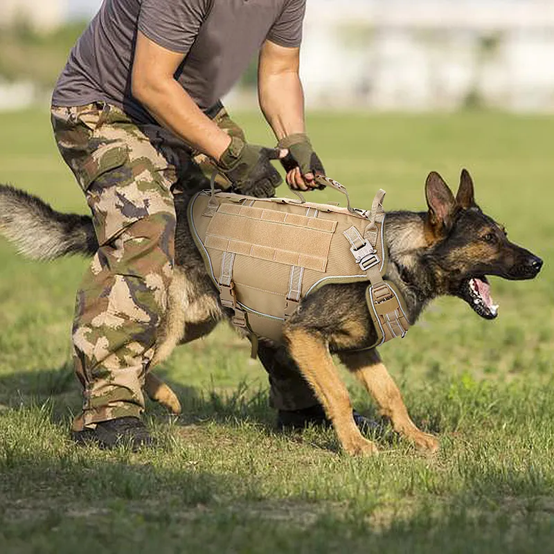 Gilet d'entraînement tactique pour chiens, harnais militaire sans traction, réglable, randonnée, travail pour moyens et grands s 220221