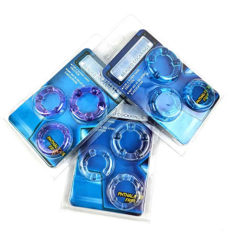 Nxy Cockrings Penis Rings Lock Ring Silicone Reusable Sleeve Extension Condom Sex Delay Adult Toys Erotic Dick for Men 0215