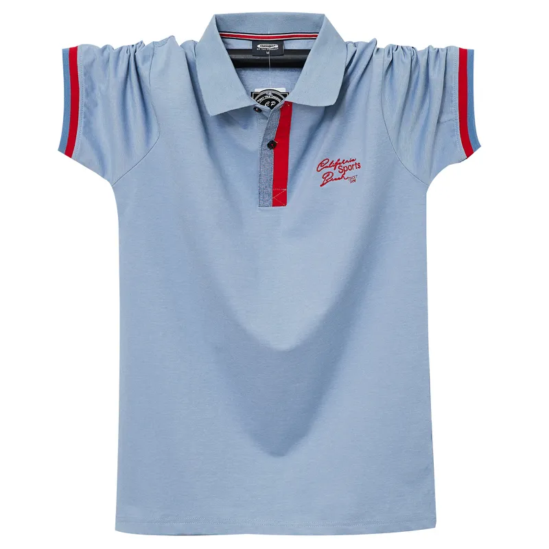 Moda letnia bawełniana koszula polo men z krótkim rękawem kołnierz buttton Summer Slim Fit Shirt w paski streetwearu zwykła męska koszula polo 220702