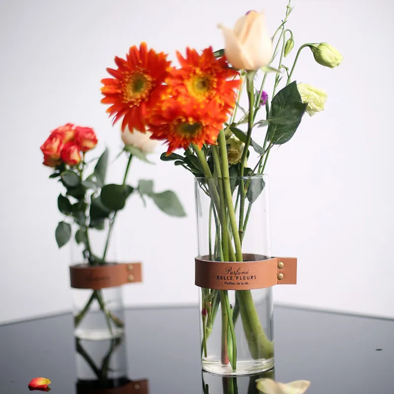 CuteLife Nordique Transparent Fleur Vase En Verre Salon Fleur Table Vase En Verre Décoration De La Maison Eau Hydroponique Plante Vase LJ201208