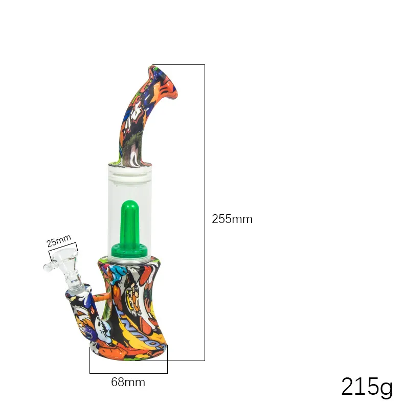 Gemengde kleur siliconen pijp water transfer milieubescherming Hookah pijpen voor roken