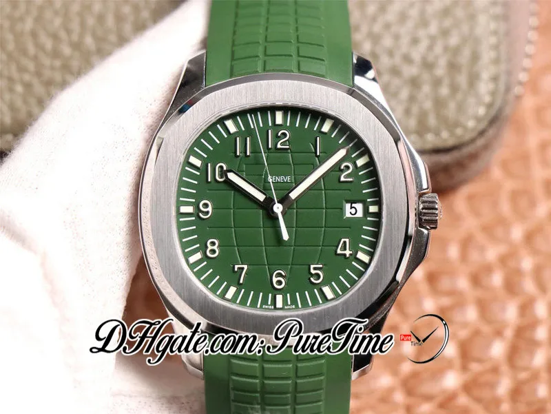 New ZF 5168G-010 324SC 324CS Automatic Mens Watch Steel Case Green Texture Dial Green Rubber Strap 42mm Edition PTPP Puretime216v