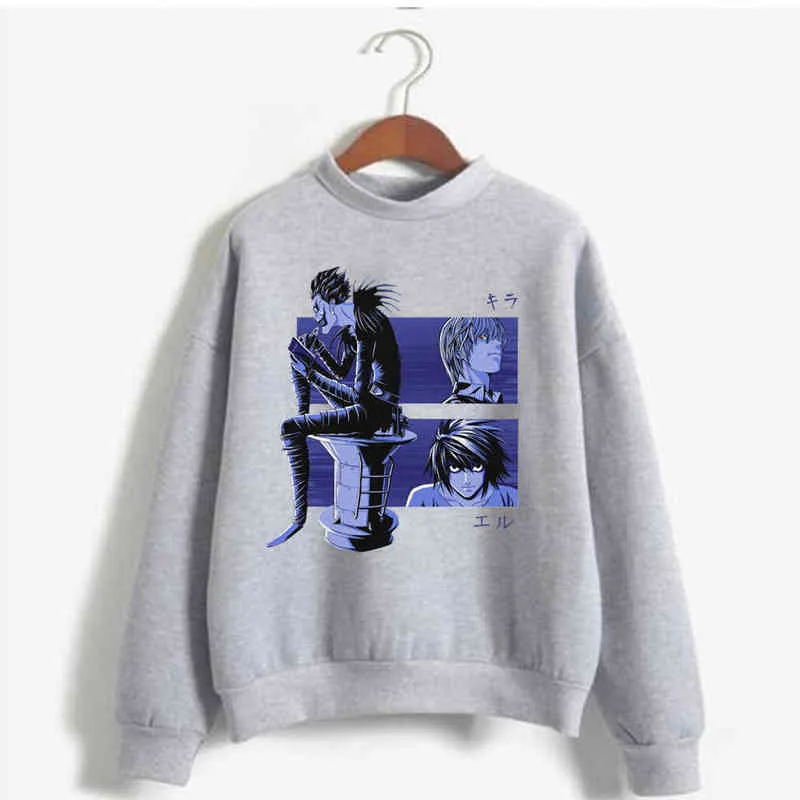 Kawaii Death Note Bluzy Mężczyźni Kobiety Bluza z krótkim rękawem Harajuku Unisex Male H1227