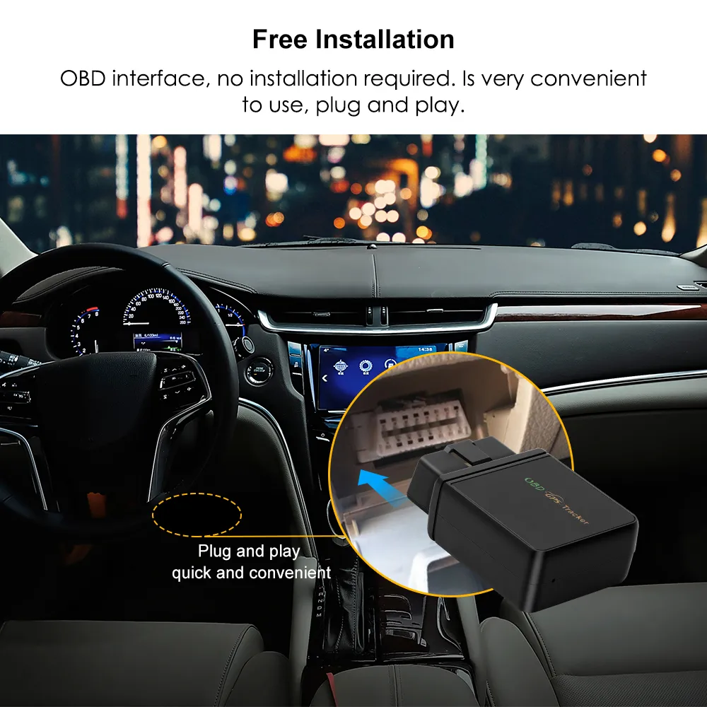 OBD Tracker Kostenlose Installation 4G GPS Tracker OBD Diagnose Werkzeug Diebstahl Kilometerstand Wasser Temperatur Traker GPS Coche FREEAPP