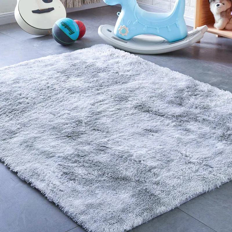 Topfinel Carpets Fluffy Rugs For Living Room Mat Bedroom Bedside Plush Carpet Floor Grey Kids Home Decor Baby Crawling 220301