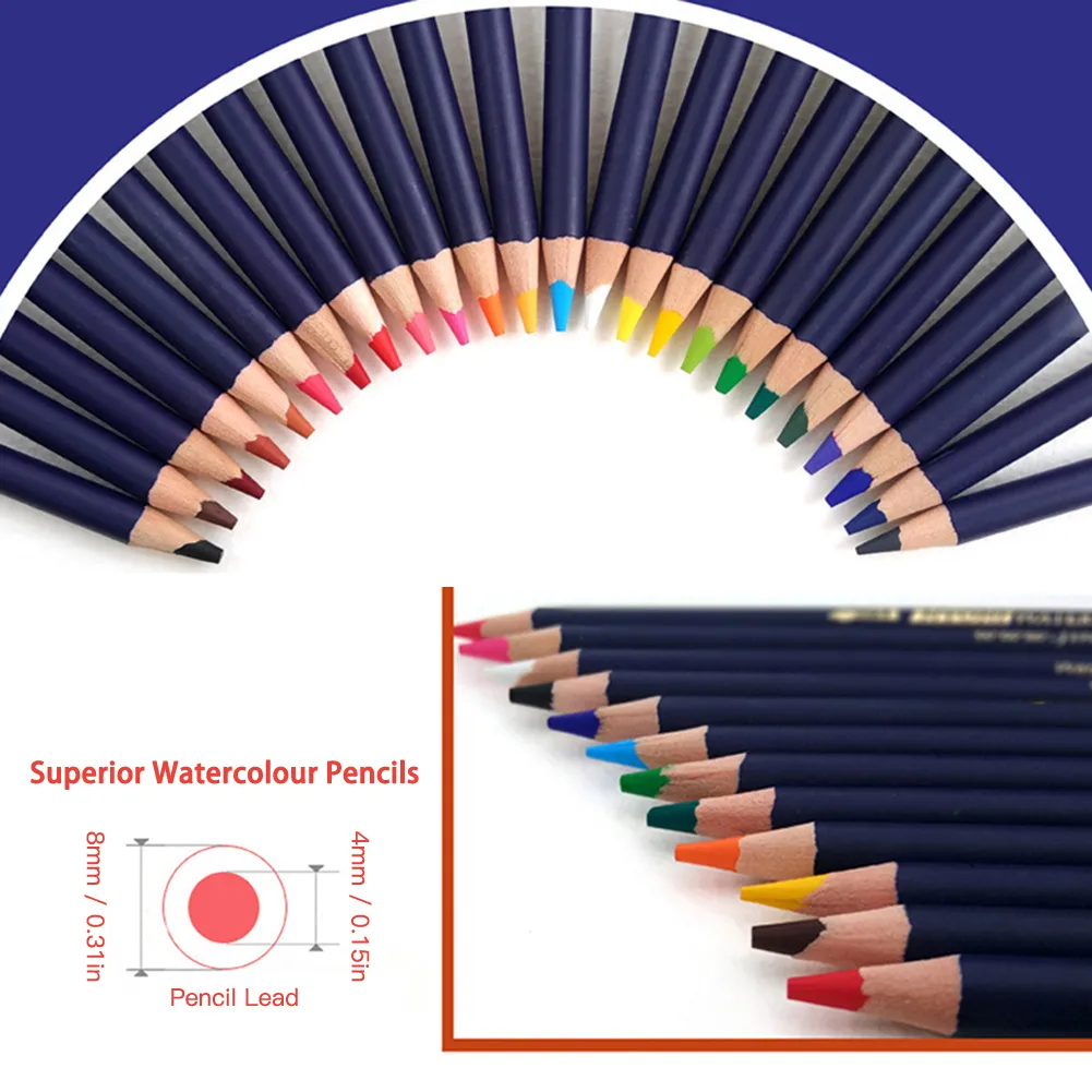 72-farbige wasserlösliche Bleistifte, eine Vielzahl bunter, mehrfarbiger Kunstzeichnungsstifte, die zum Mischen und Schichten von Farben geeignet sind Y200709