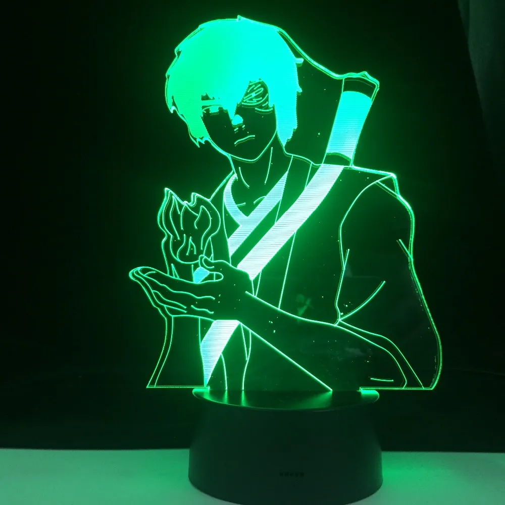 Zuko Anime Nightlight Avatar Последний авиабендер Touch Butoon USB LED Anime Fans Подарки дома настольный декор Lamp280y