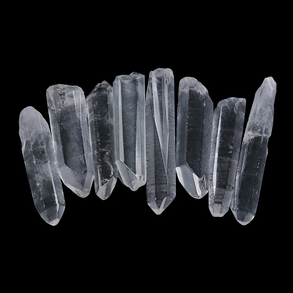 1 шт. натуральный прозрачный кварцевый кристалл точечный минеральный орнамент Рейки полированный ремесла семейный домашний декор исследование украшения DIY подарки 20207166661