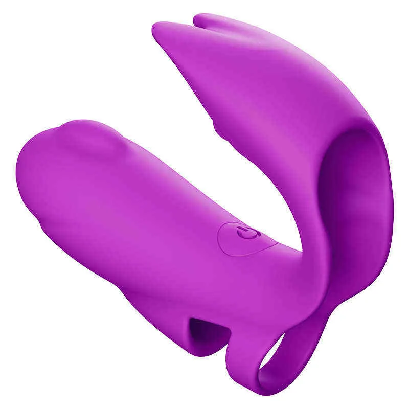 NXY Vibratoren Elektrische Sexprodukte G-Punkt-Vibration Silikon-Fingerabdeckung gefälschter Penis tragen Ehemann und Ehefrau Glücksgerät Eispringen 0222