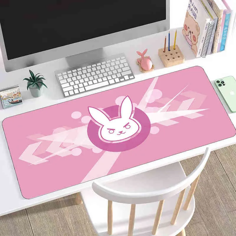 Anime Girl Kawaii 90x40 grand tapis de souris XXL tapis de souris Anime accessoires de jeu tapis tête de lapin DVA Pioneer tapis de souris de jeu G220307191806