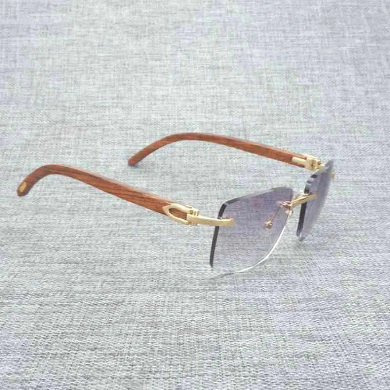 2024 Männer Luxusdesignerin Frauen Sonnenbrillen Naturholz Männer Schwarze weiße Büffel Horn Eyewear Women Accessoires Oculos Schatten Randless Brille Outdoor Outdoor