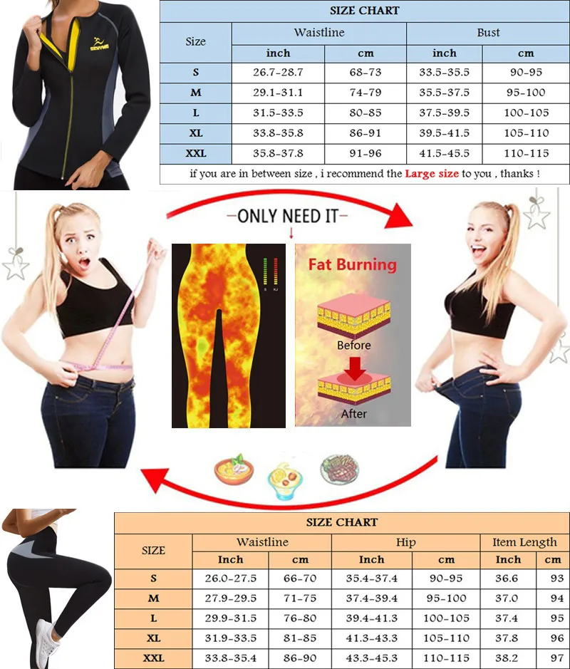 NINGMI Néoprène Sauna Costume Chemise À Manches Longues + Legging Body Shaper Ensemble De Sport Femmes Contrôle Culotte Pantalon Taille Formateur Shapewear 201222