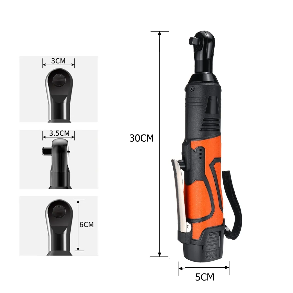 Portable 18V Cordless Electric Wrench 38039039 60Nm Rechargeable Ratchet 90 degree Right Angle Wrench Power tools Set Y2001170817