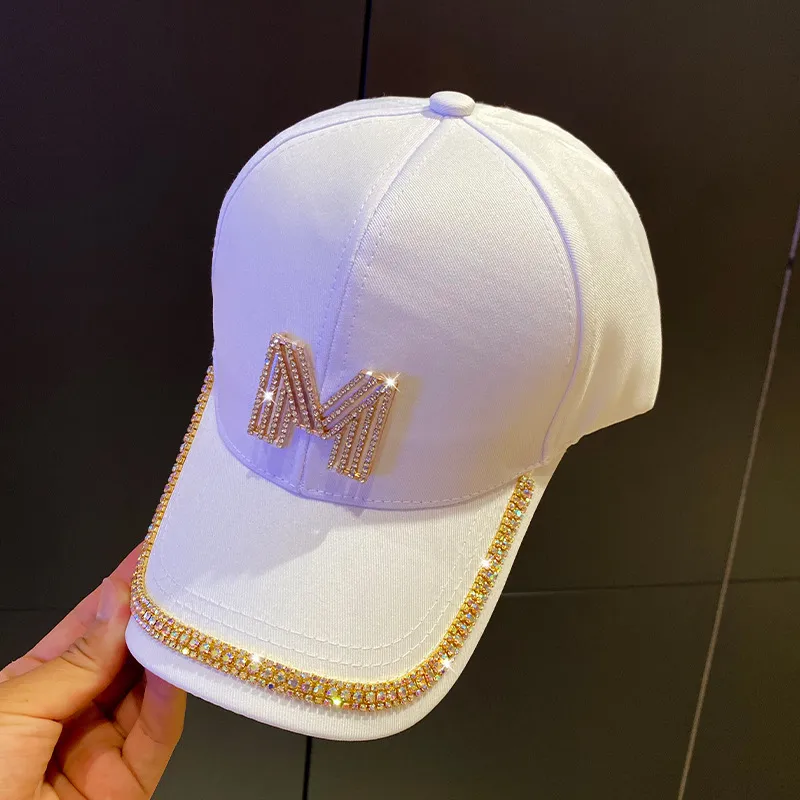 2020 New 4colors Letter MD Rhinestone Women Baseball Cap Female Solid Outdoor Adjustable Embroidered Hip-hop Hats Summer Sunhat02