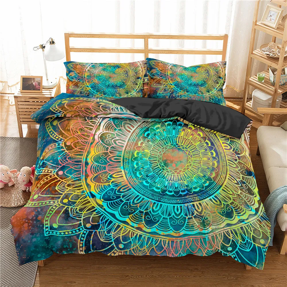 Homesky Ensembles de literie de luxe Mandala Paisley Inde Housse de couette Twin Full Queen King Housse de couette taie d'oreiller Linge de lit LJ201127