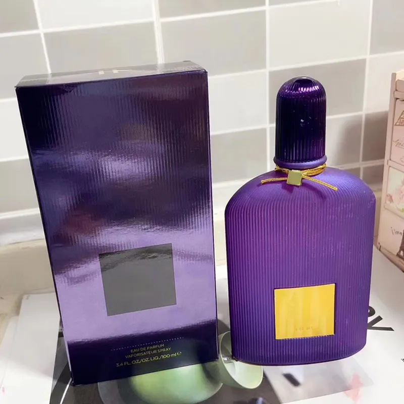 Parfum femme VelvetOrchid Elegant Lady Spray et bouteille violette de haute qualité 100 ml EDP Livraison rapide de la même marque