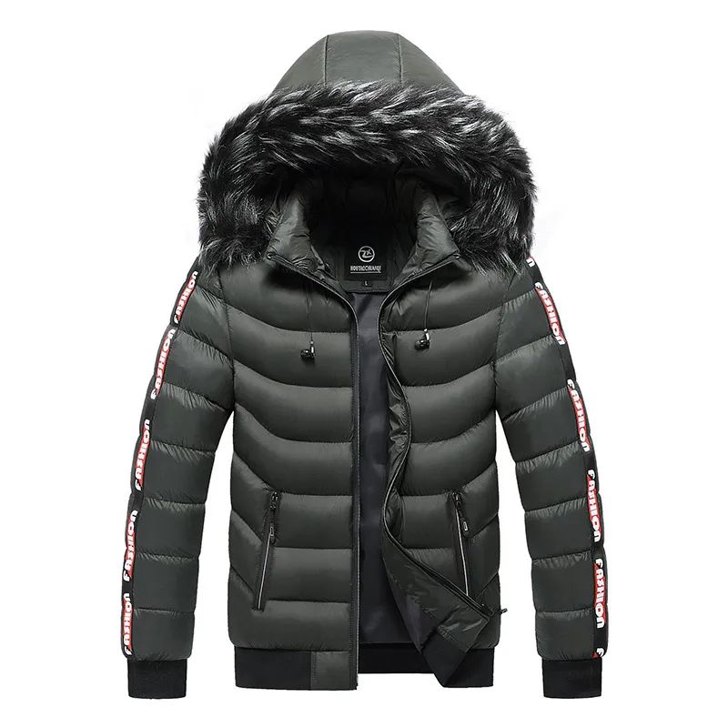 Winter Men Hooded Parka Jackets Fur Collar Brand Heren Warm Dikke Winddicht Down Jacket Verwijderbare Casual Outswear Coats 201127